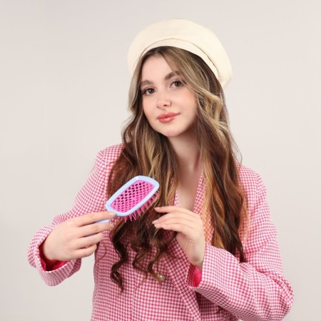 The comb is massage, wide, ventilated, 8.5 × 20.5 cm, PVC box, blue/pink color-9