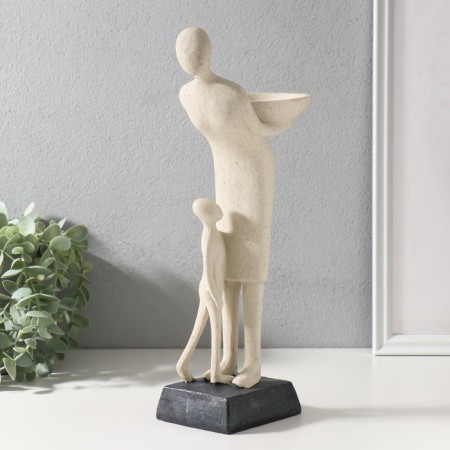 Polystone candlestick "Maternity" White 15x11x34.5 cm-1