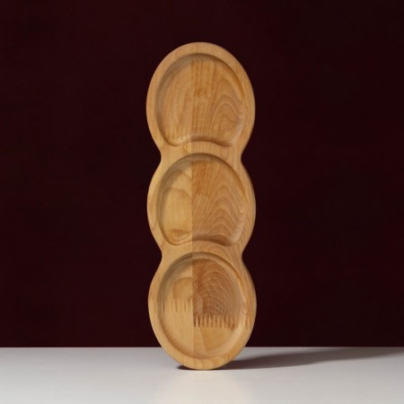 The ADELICA Menzhitsa "Traffic Light", 3 sections, 30 × 10 × 1.8 cm, saturated with mineral oil, in a gift box, birch-1