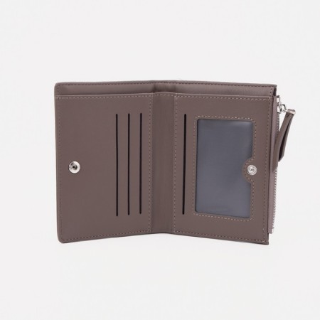 Women's wallet on the button, gray color-2
