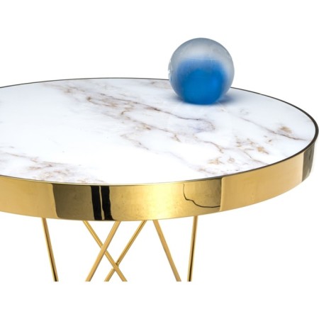 Wooden table Milena metal, white/gold 60x60x76 cm-1