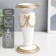 Polystone candlestick for 1 candle "garland with a bow" white with gold 20x10x10 cm