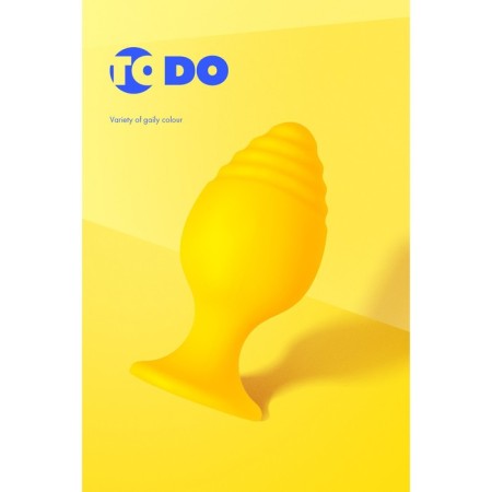 Anal sleeve Todo by toyfa riffle, silicone, 7.5 cm, yellow color-7