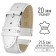 Watch strap, male, 20 mm, harness 75 mm, larynx 115 mm, genuine leather, white