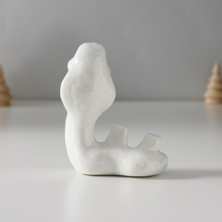 Souvenir Ceramics "White Cobra with a hill" with gold 2.5x6.5x8 cm-3