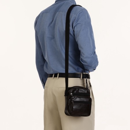 Male bag, 18*9.5*15.5 cm, lightning departure, 3 n/pocket, reg. Min, brown-7