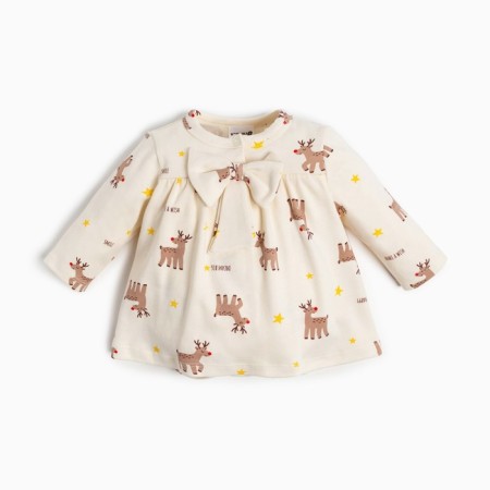 Body dress I am "Merry XMAS", height 62-68 cm, beige color