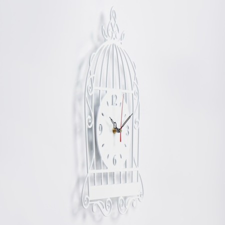 Wall clocks of metal "cage", silent 39 x 27.5 cm, dial 15 cm, aa-1