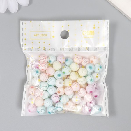 Beads for creativity plastic "Crakelur Pastel colors" set 20 grams d = 0.8 cm-4