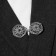 Cardigan clamp "Flowers", black-gray color in black silver