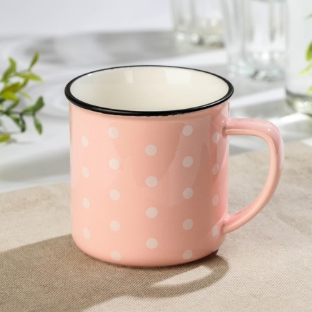 Ceramic mug "Politics", 300 ml, pink color