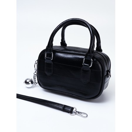 Women's bag, 20*9*12, lightning departure, belt lengths, black-5