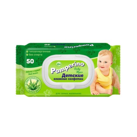 Wet napkins Pamperino are children, with aloe vera, 50 pcs. Mix