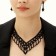 Set 2 objects: earrings, necklace "vernissage" balls, black color, 30 cm
