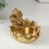 Polystone candlestick for 1 candle "Ganesha in the lotus" gold 9x8.2x7 cm