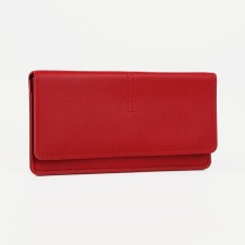 Women's wallet on the button, red color
