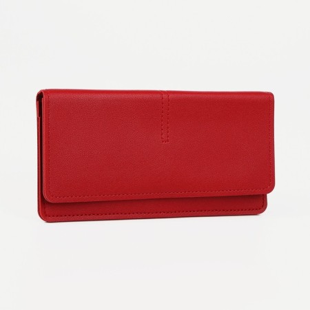 Women's wallet on the button, red color