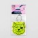 The reflective element "Cat Cunning", bilateral, 6 × 5.9 cm, color mix