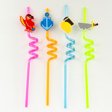 Pirate Party cocktail tubes, set 4 pcs.
