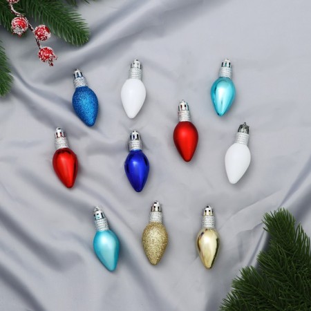 Jewelry decoration "Disco bulbs" (set 10 pcs) 2.5x6 cm, mix