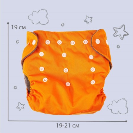 Panties-scammer, reusable, carbon-bamboo fabric, orange color, from 0-36 months.-3