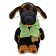 Baby Vaxon soft toy, with a green bow in polka dots, 19 cm