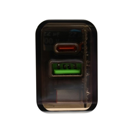 Network charger MAIMI C100, USB, 3 A, Type-C, 3 A, 20 W, PD, translucent-3