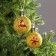 A set of Christmas balls "Red threads" 2 pcs., Batteries, 1 LED, glow warm white