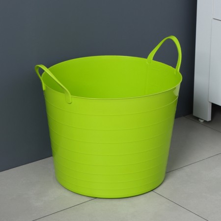 The underwear basket is soft, 27 l, 37.5 × 37.5 × 30 cm, the color is bright green-3