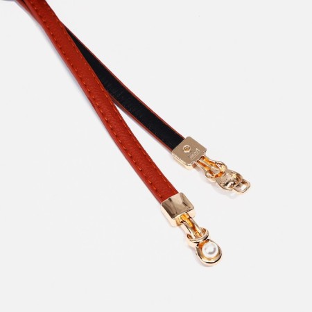 Women's belt, width 1 cm, metal buckle, redhead-1