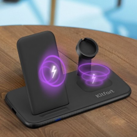 Charger station KitFort KT-3371-1, 22.5 watts, black color-2