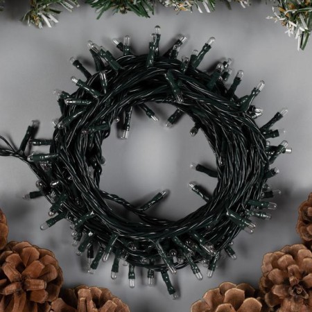 Garland “thread” 7 m, IP20, dark thread, 180 lamps, glow warm white, 8 modes, 220 V-1