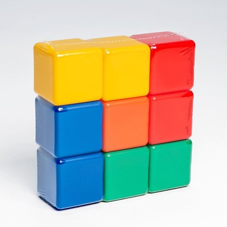 Set of colored cubes, 9 pieces 6 x 6 cm-6