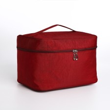 Cosmetic bag with lightning, burgundy color
