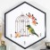 Decorative hooks 3 hooks "Bird and cage" 34x30 cm