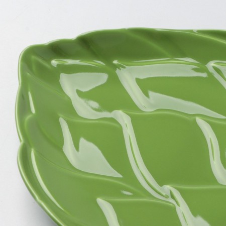 Ceramic plate "Artichoki", green, 20 x 17 cm, green color-4