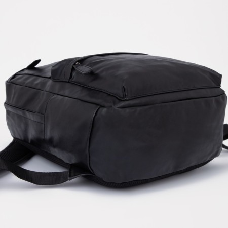 Male backpack of artificial leather with lightning, black color-4
