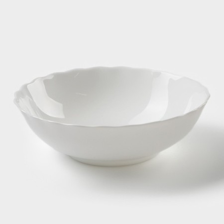 Salad "diva", 1 l, d = 20 cm, glass ceramic, white color