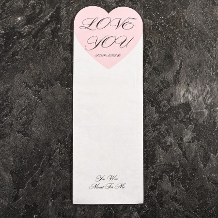 Package-cone for flowers, "this is for you", white+ pink, 14x40 cm-2