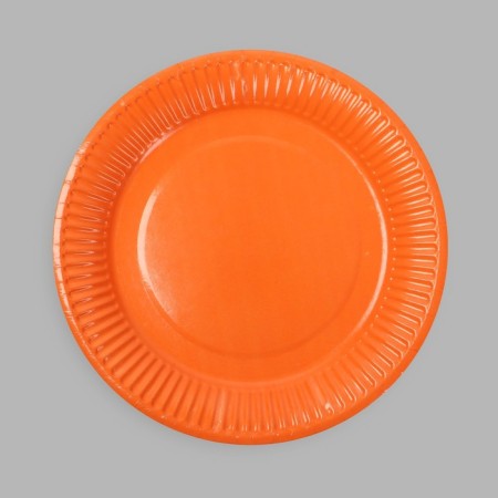 Disposable plate plate plain, orange color-4