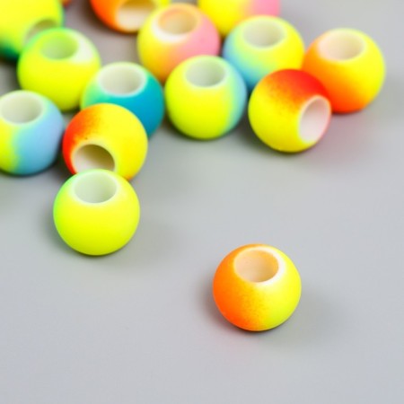 Beads for creativity plastic "Neon halves" set 20 grams 1.1x1.1x0.9 cm-2
