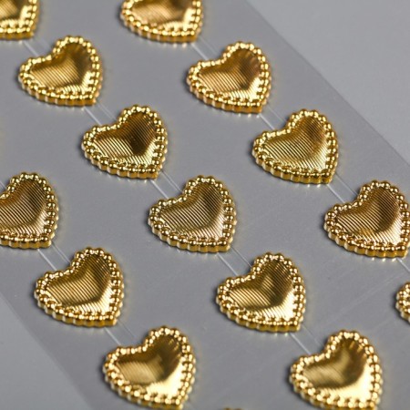 Sticker of rhinestones plastic "Hearts" mix 32x7 cm-1
