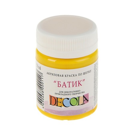 Silk paint "Batik", bank 50 ml, ZHK Decola, yellow average 4428220 (water -based acrylic)