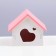 House for rodents with a triangular roof, 10 x 9 x 10.5 cm, pink