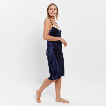 Night shirt female, dark blue color, size 48-2