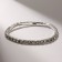 Bracelet with rhinestones "ice" 1 row, white color in silver, 4 mm
