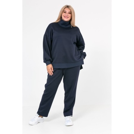 Female suit, size 58, dark blue color-1