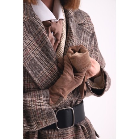 Gloves are female, dimensionless, without insulation, beige color-4