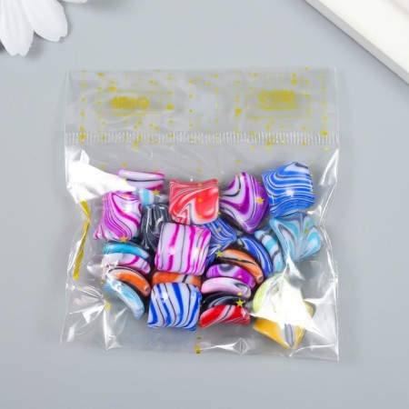 Beads for creativity plastic "Square Colorful stains" set 20 grams 0.5x2.1x1.9 cm-3