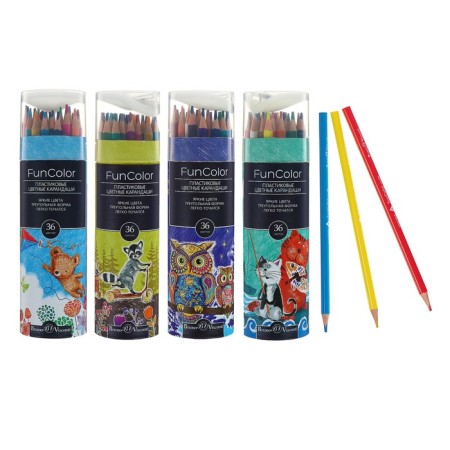 Faincolor color pencils Funcolor are plastic, in cardboard tube, mix
